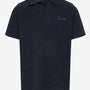 Pique Revere Collar Towelling Polo Evening Blue