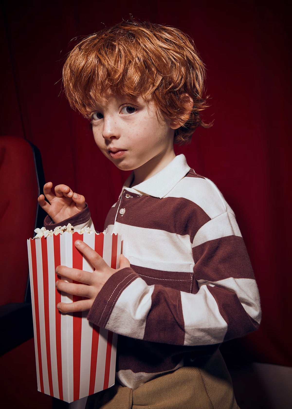 Genser Polo Striped Plum