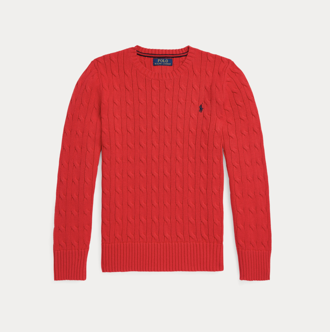 Genser Cable Knit Cotton Red