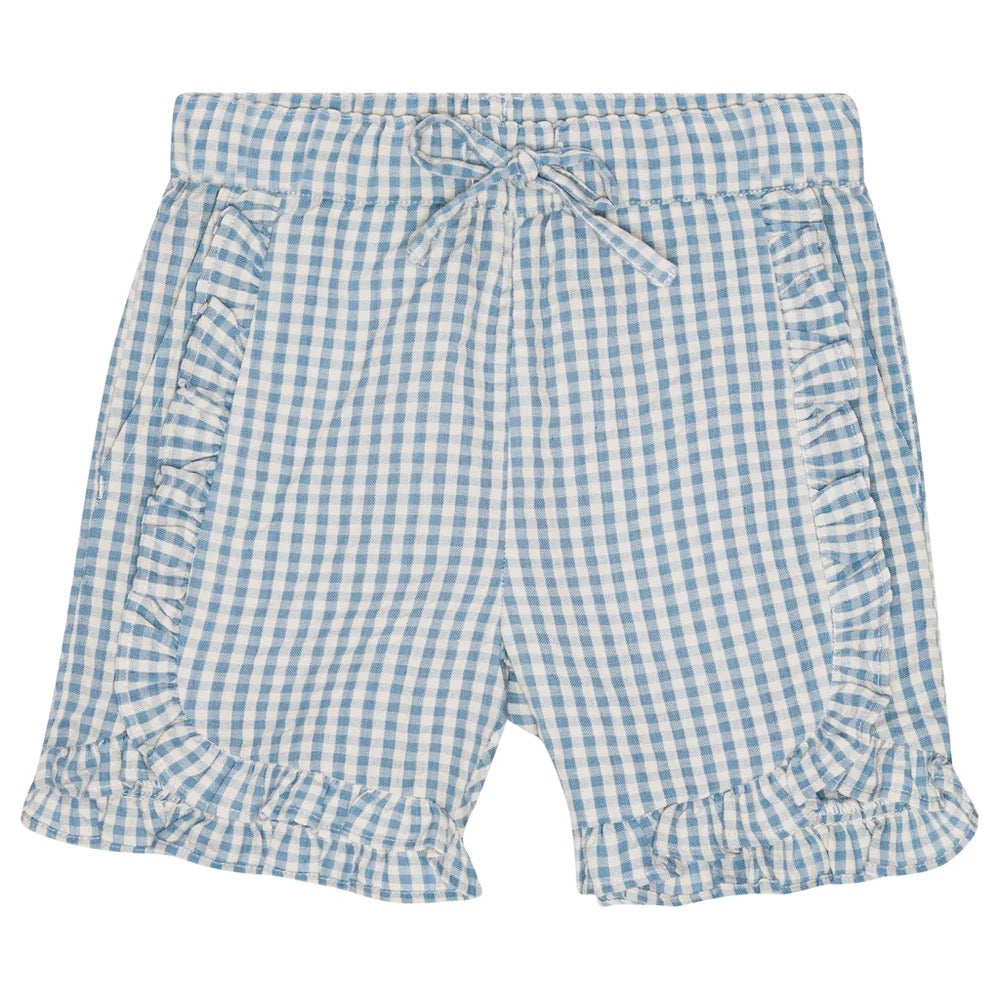 Shorts River Frill Blue/Soft White Gingham
