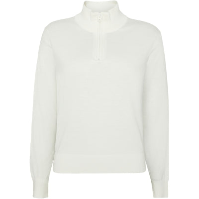 Genser GRLudvig Half Zip Knit Off White