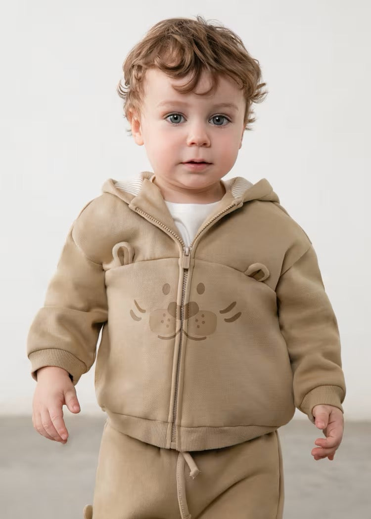 Hettejakke Zip Animal Hazelnut