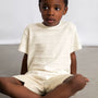 T-skjorte Striped Knit Cream