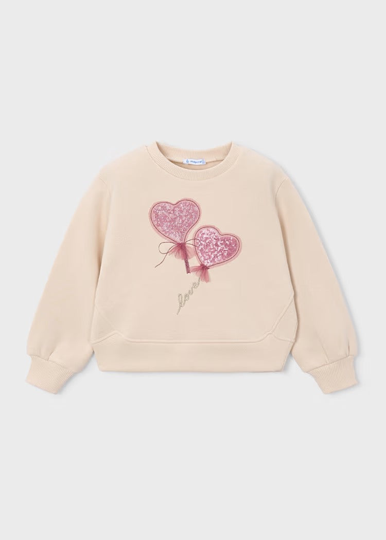 Genser Pullover Hearts Light Khaki
