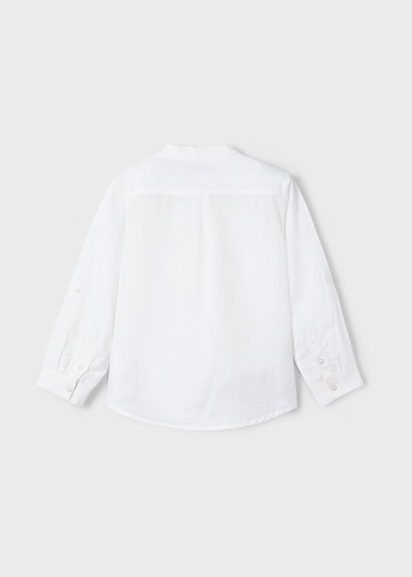 Skjorte Linen Mao Collar White