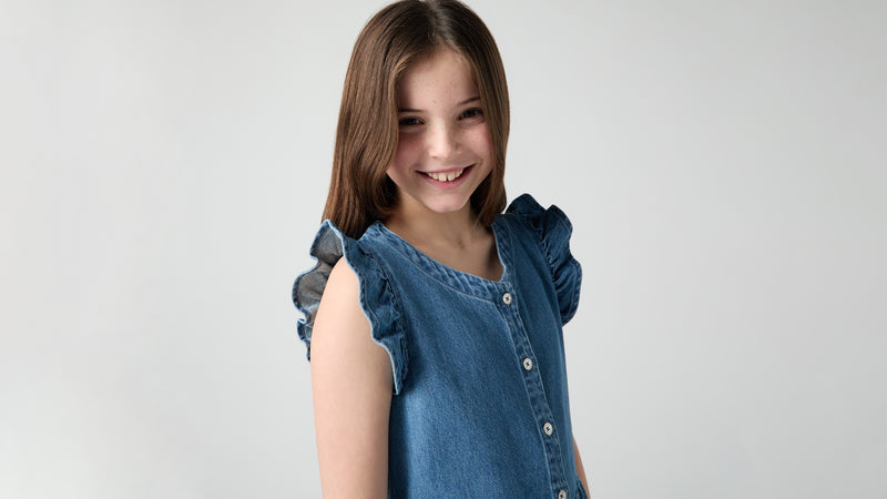 Kjole Lutter Sleeve Button Dance Around