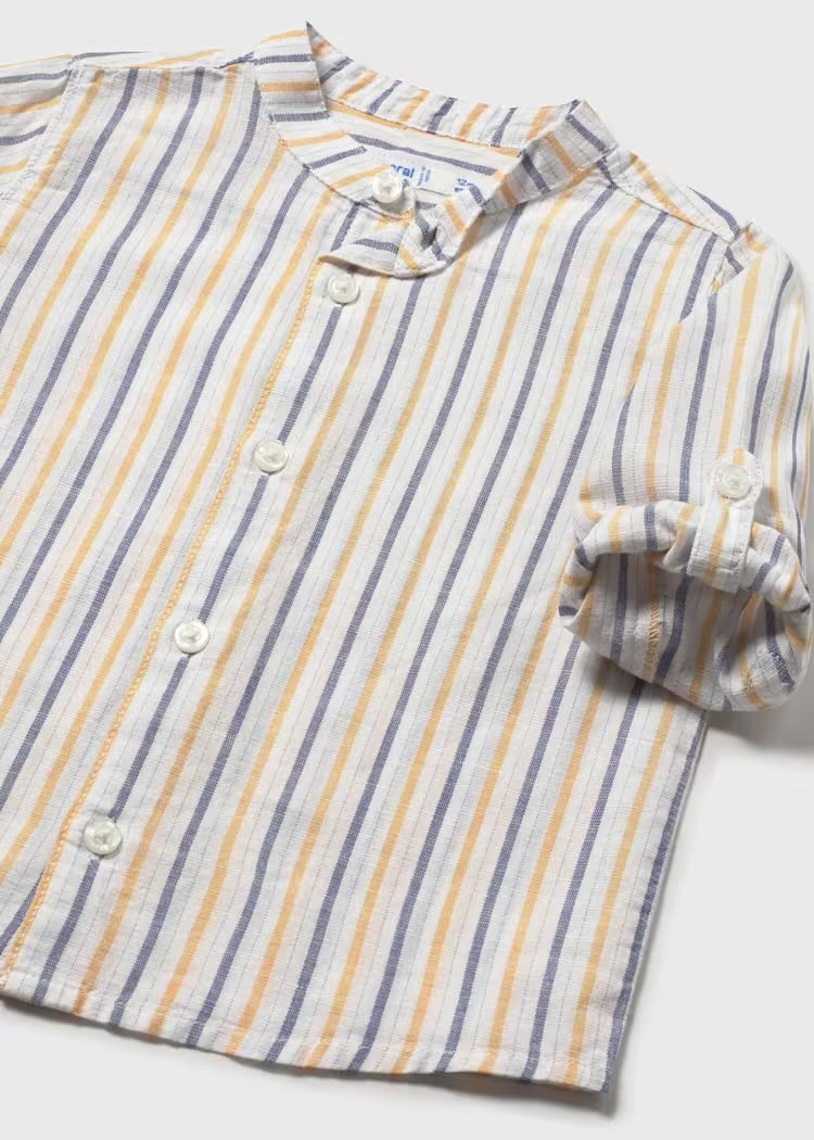 Skjorte Linen Striper Peach