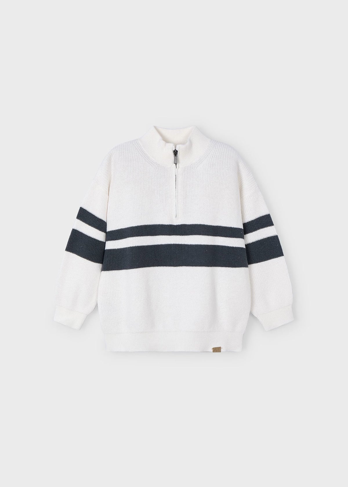 Genser Striped Zip Cream
