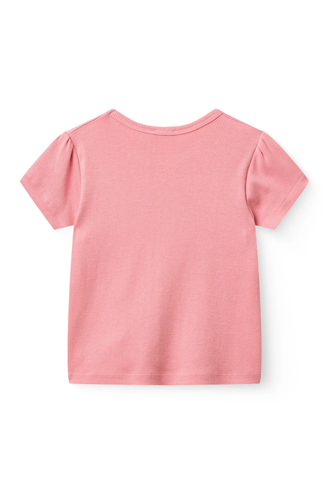 T-skjorte Modal Rib Ruffle Sleeves Pink