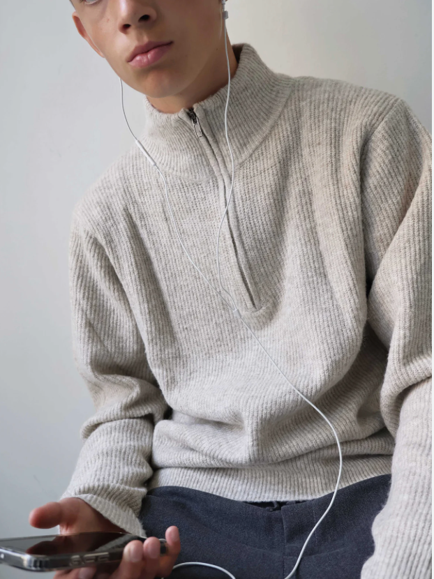 Genser Durbury Half Zip Brush Sand