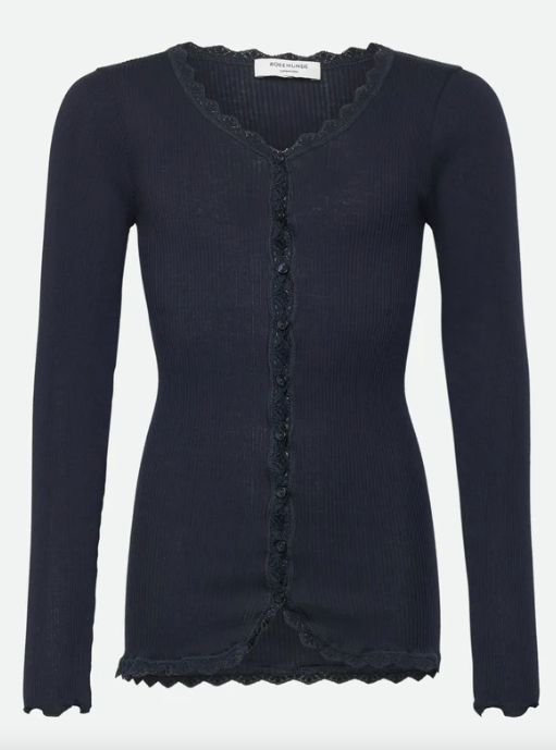 Cardigan Balta Modal Ls Lace Navy