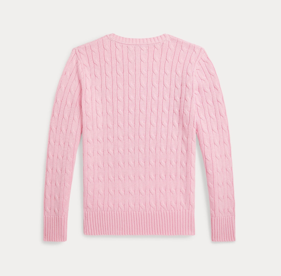 Genser Cable Knit Cotton Caramel Pink/Navy