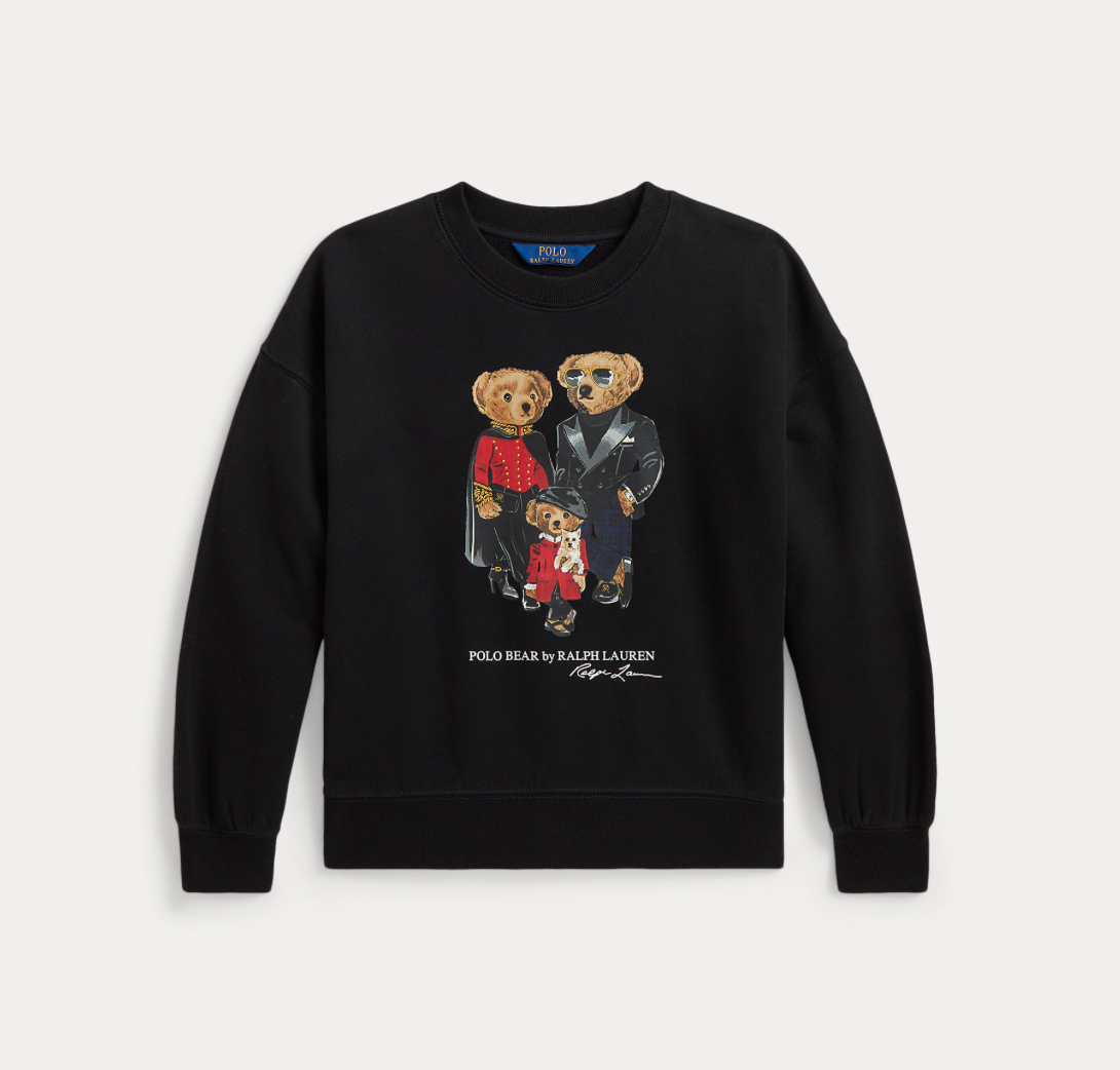 Genser Polo Bear Family Black