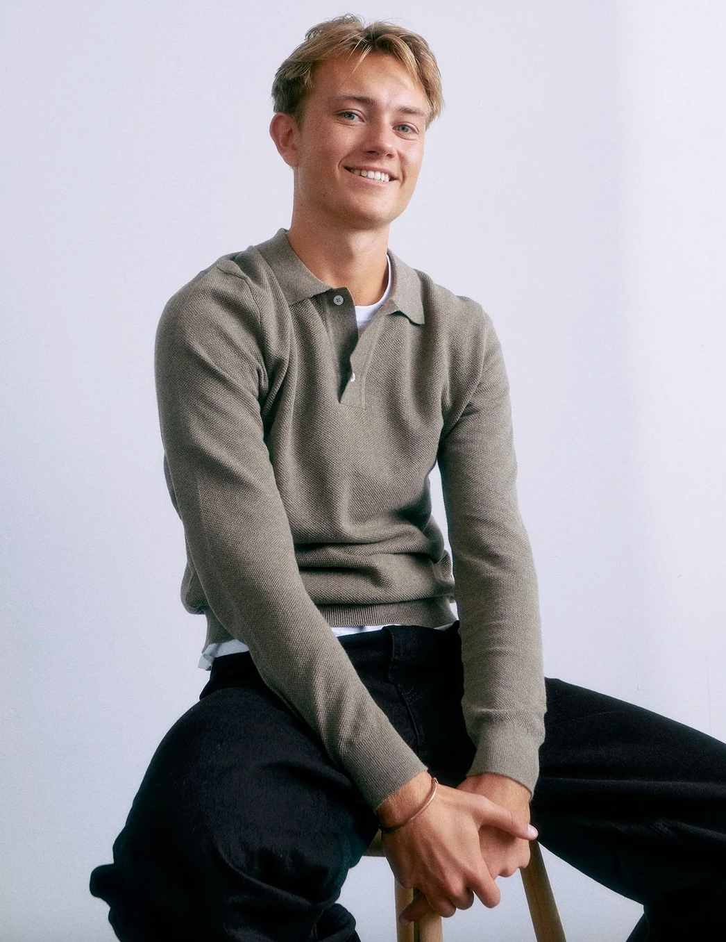 Genser GRHam LS Polo Knit Nature Melange