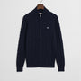 Cardigan Full Zip Kabelstrikk Evening Blue