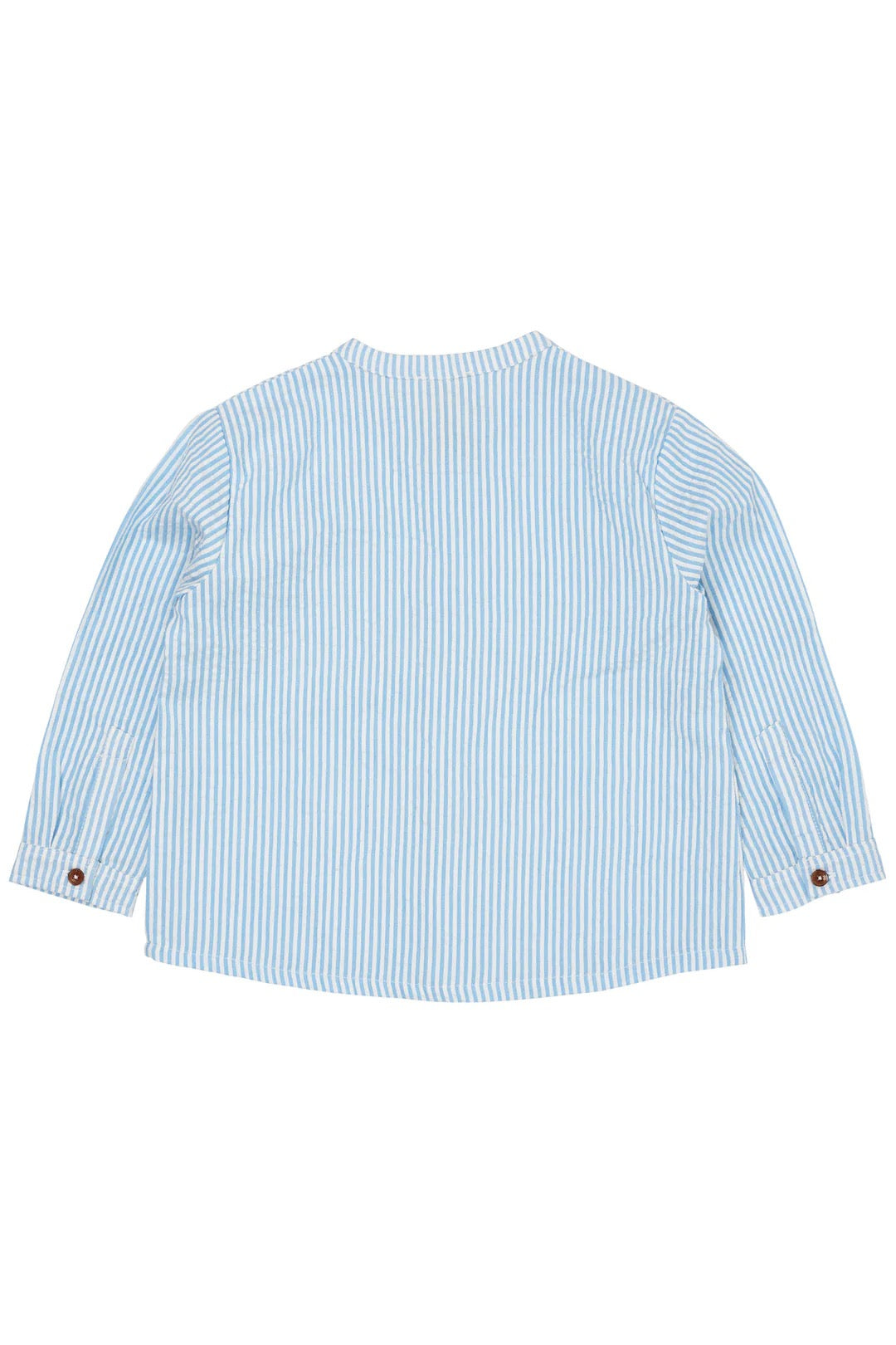 Skjorte Seersucker Placket Sky Blue/Cream Stripe