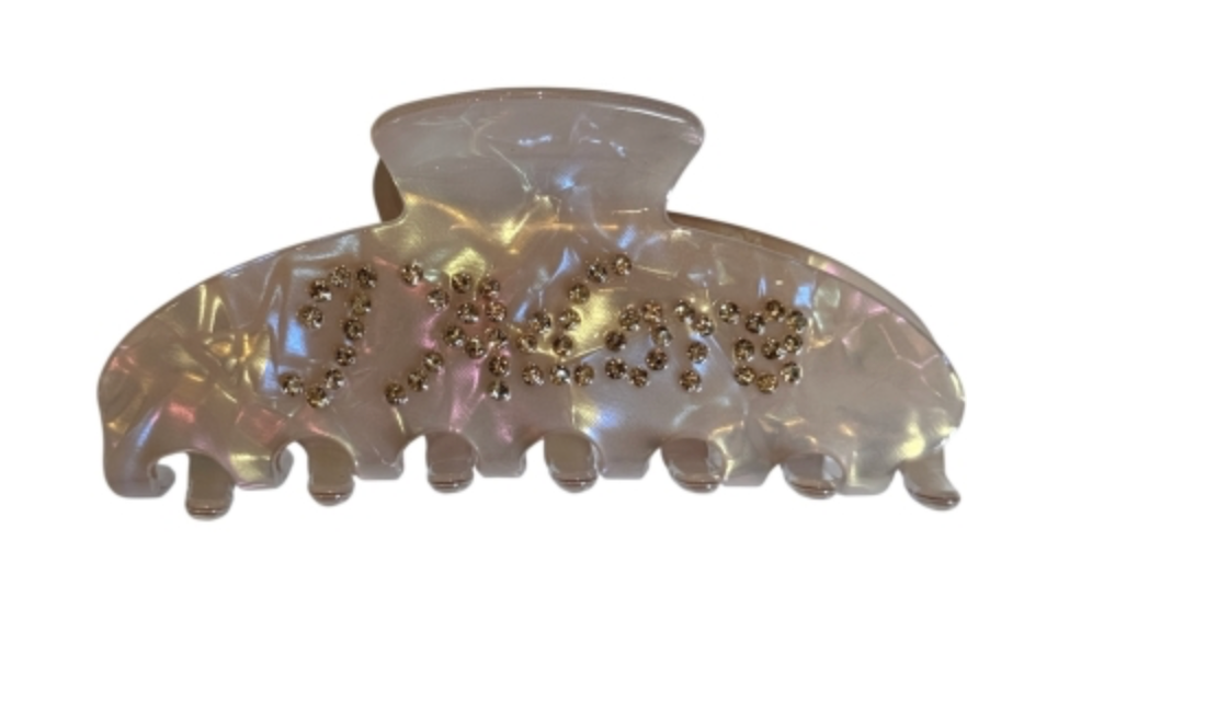 Hårklype Text Sand W/Gold