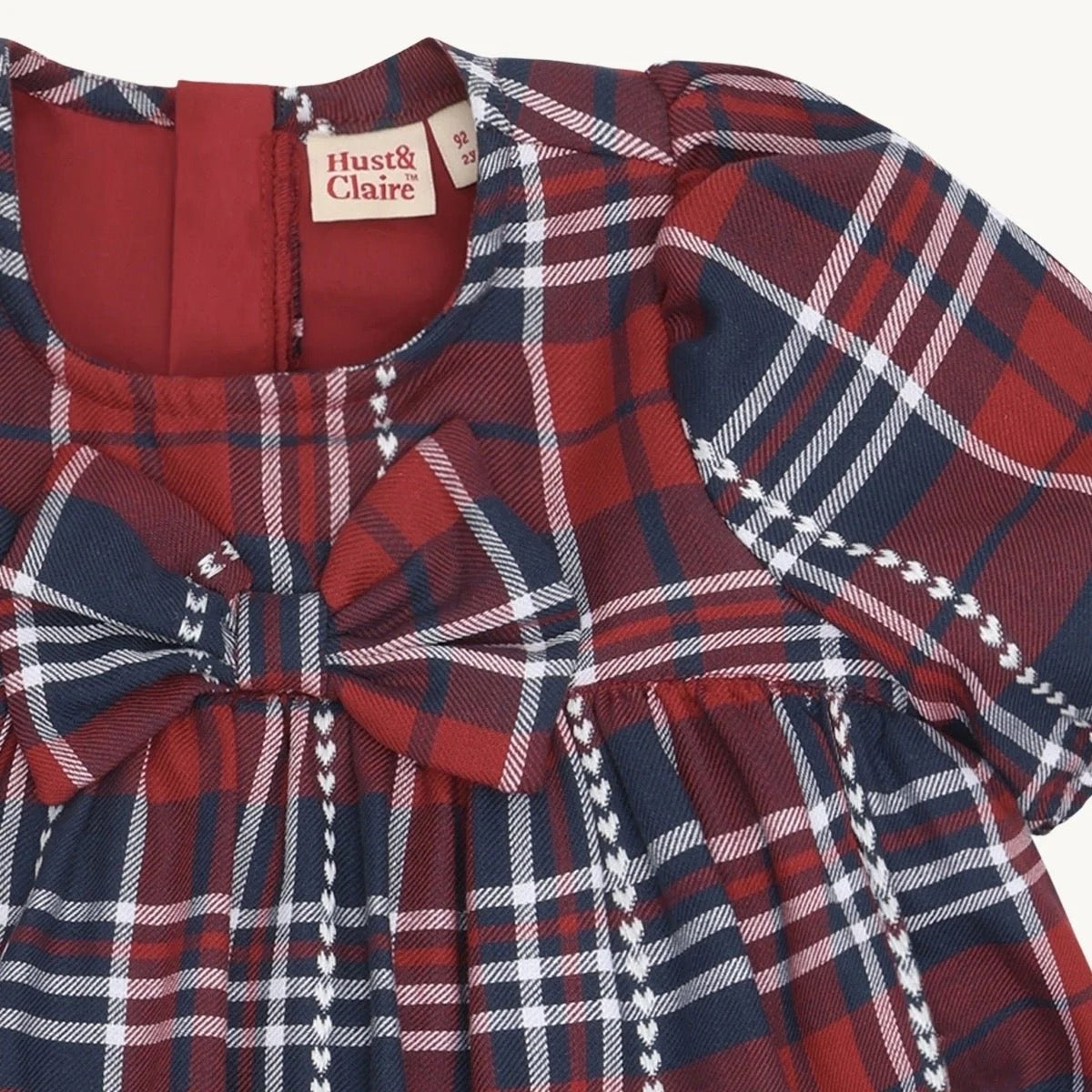 Kjole Karoline Heart Check Teaberry