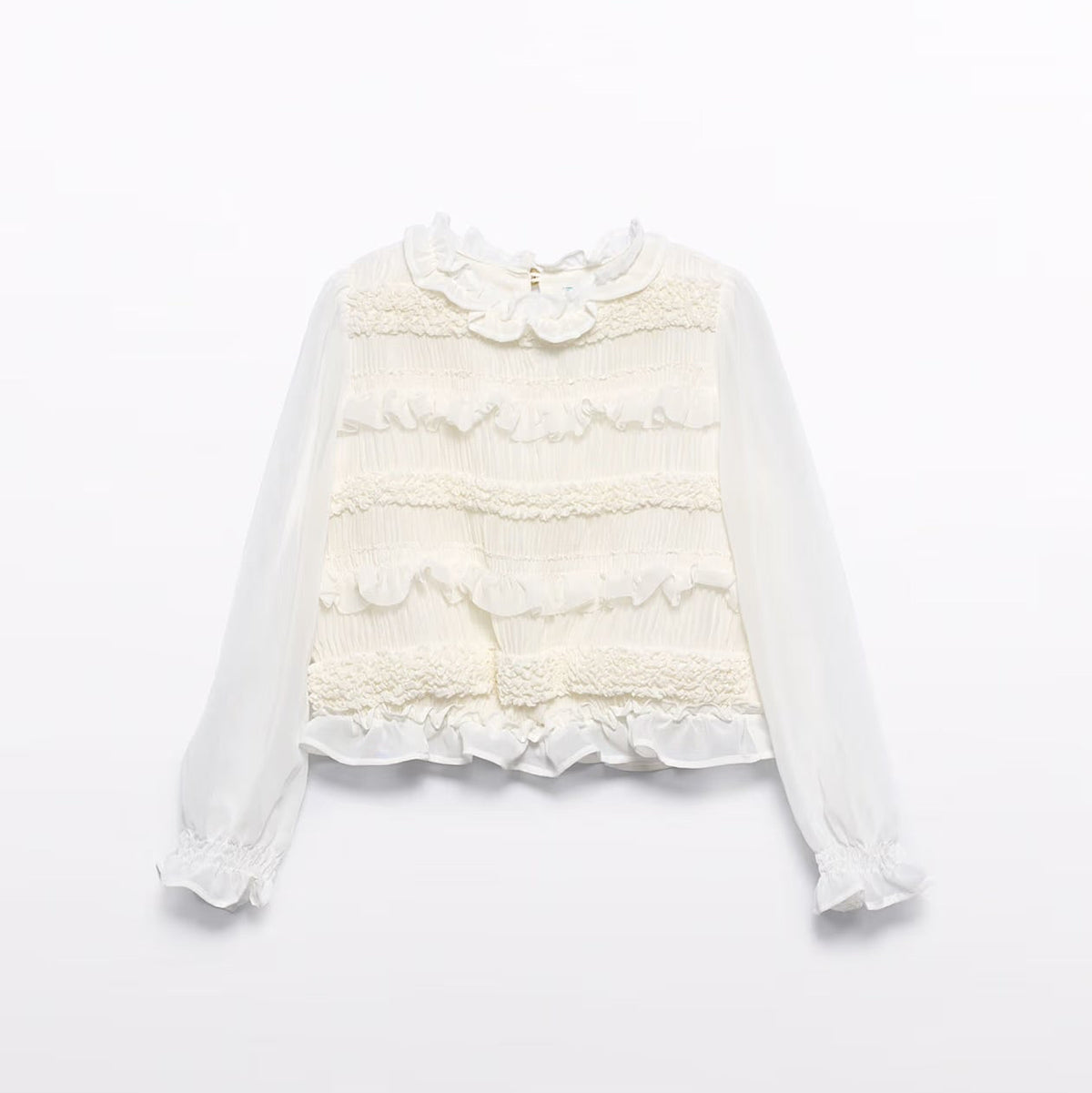 Bluse Chiffon Honeycomb Chickpea