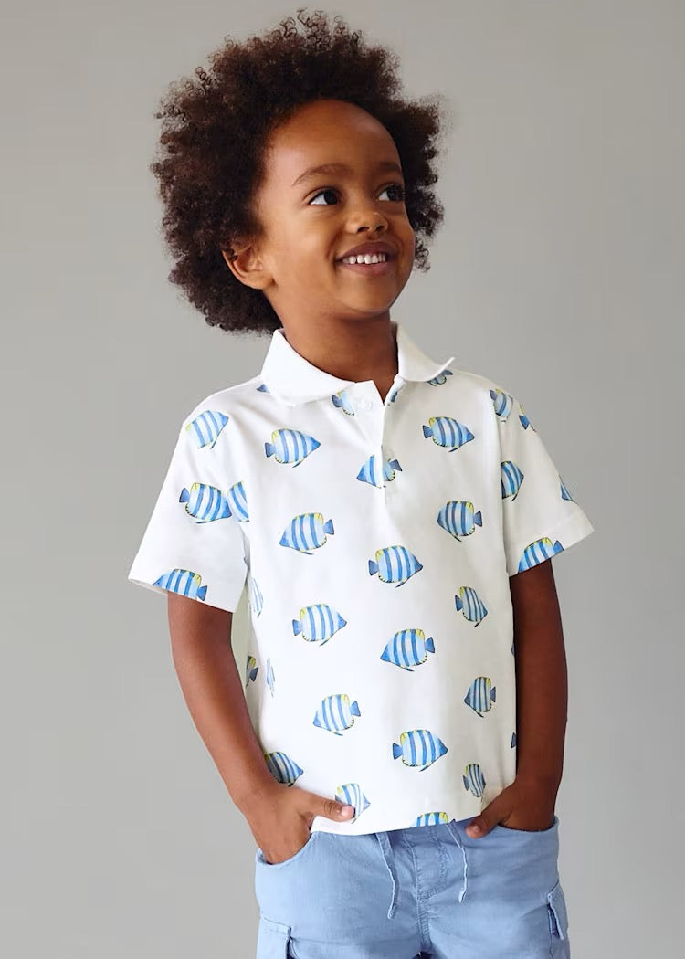 T-skjorte Polo Printed White/Blue