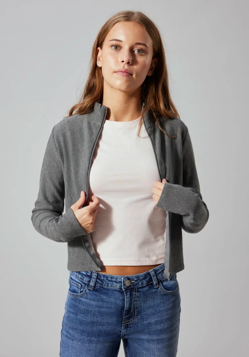 Jakke Lonja Cardigan Dark Grey Melange