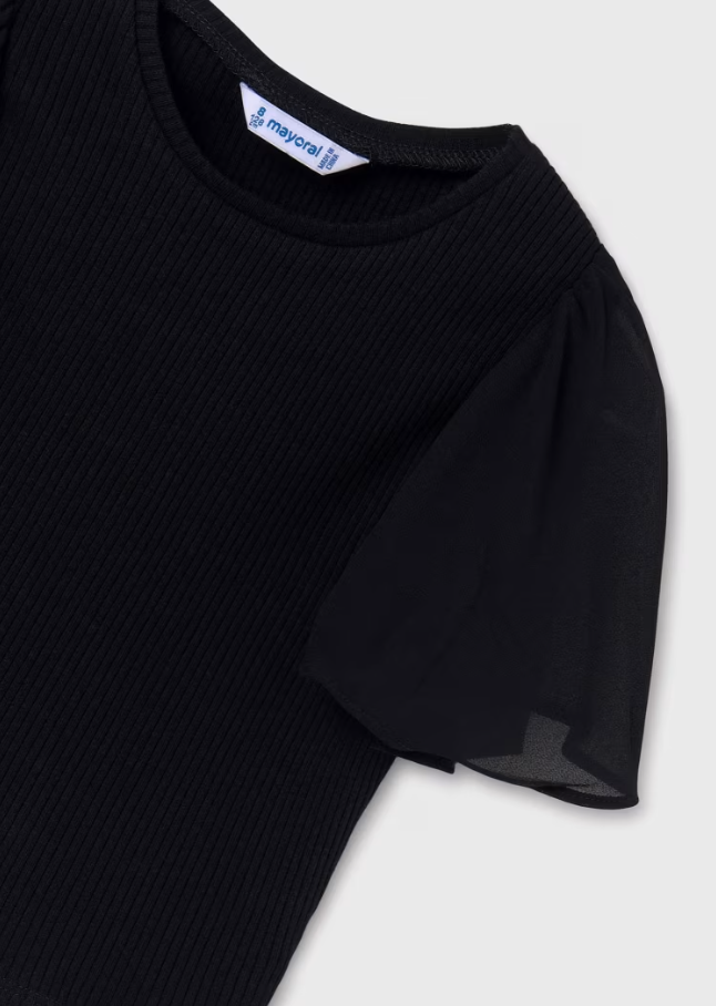 Topp rib knit Black