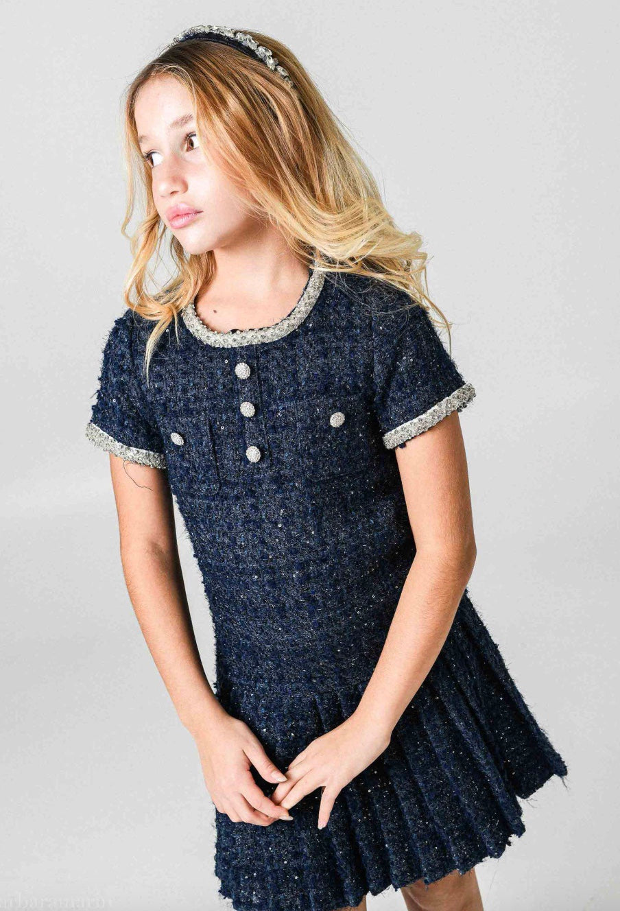 Kjole Charlotta Tweed Navy