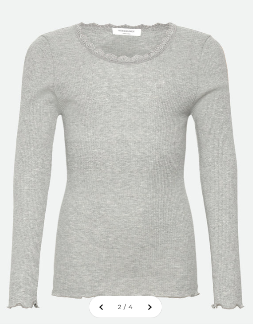 Langermet Balta LS Regular Lace Light Grey Melange