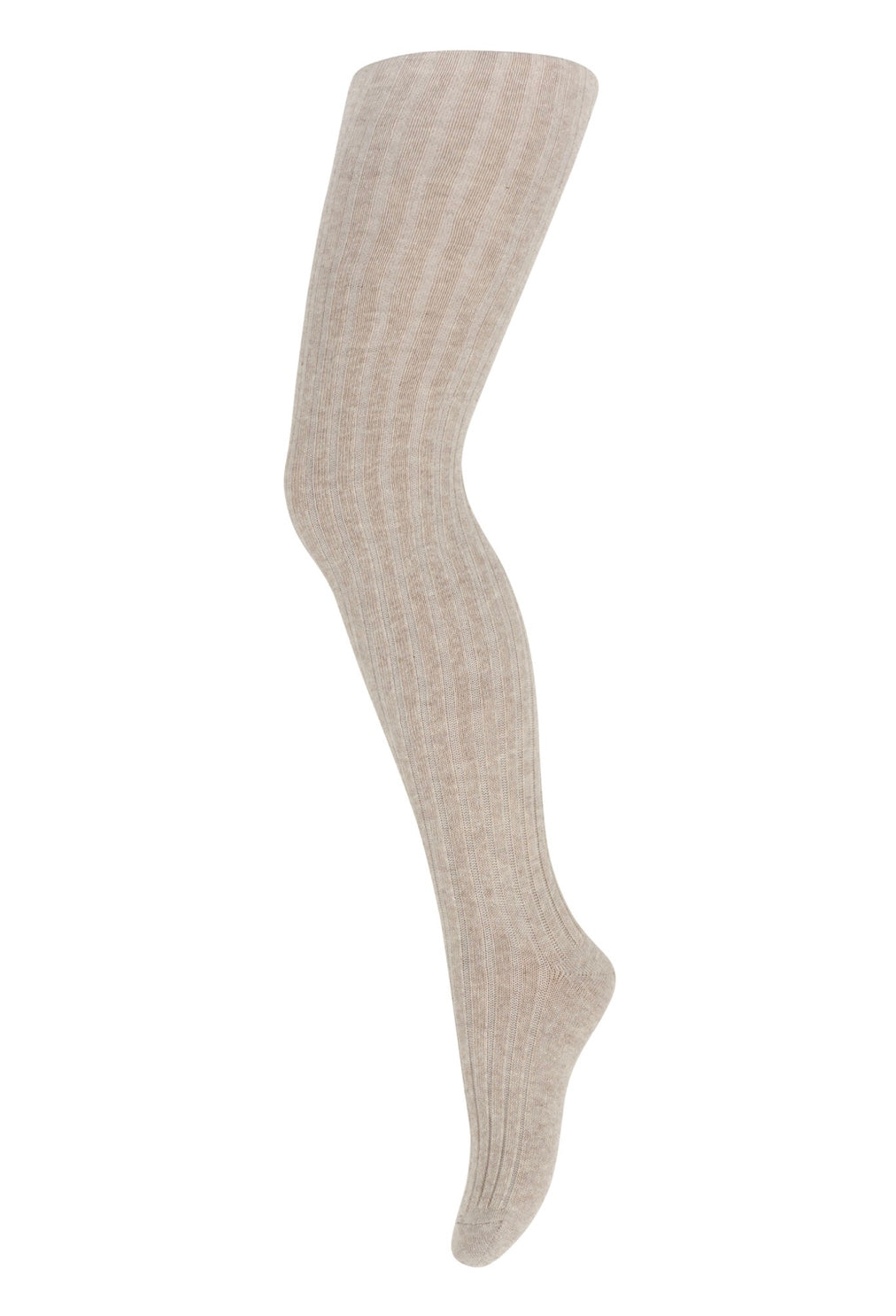 Strømpebukse Cotton Rib Beige Melange