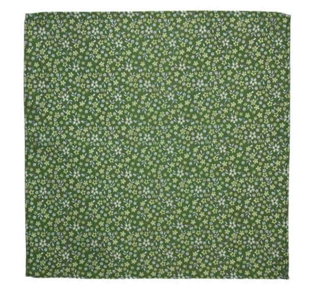 Lommetørkle Konfirmant Blomstret Grønn