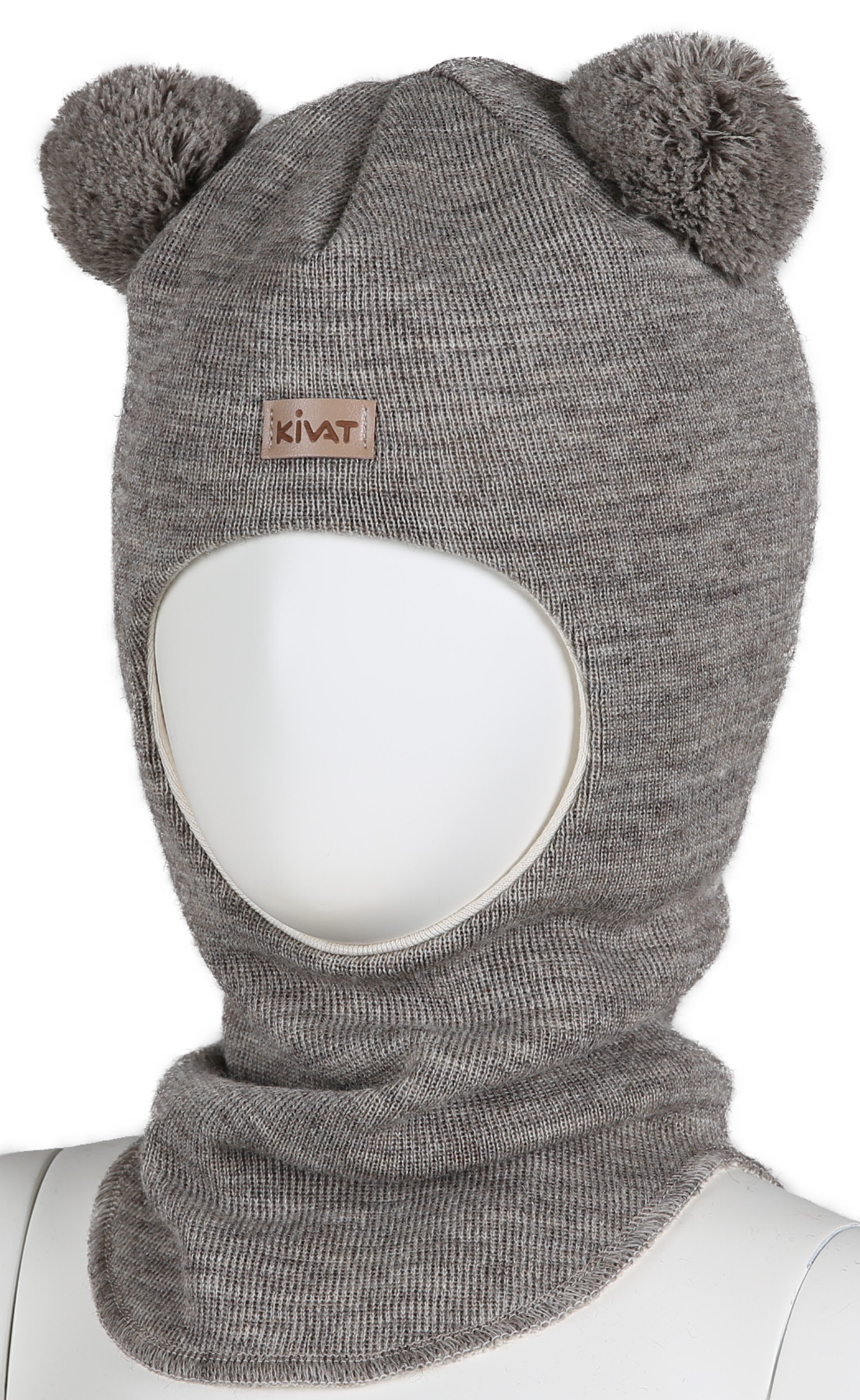 Balaclava Ull Skinnlapp Beige