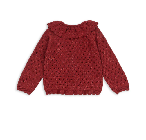 Cardigan Holiday Knit Red Dahlia