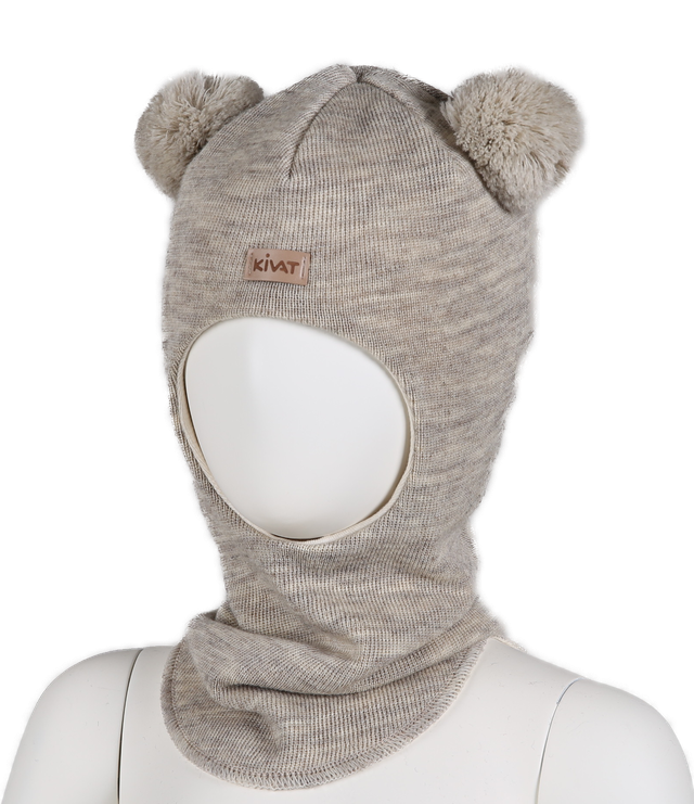 Balaclava Ull Skinnlapp Sand