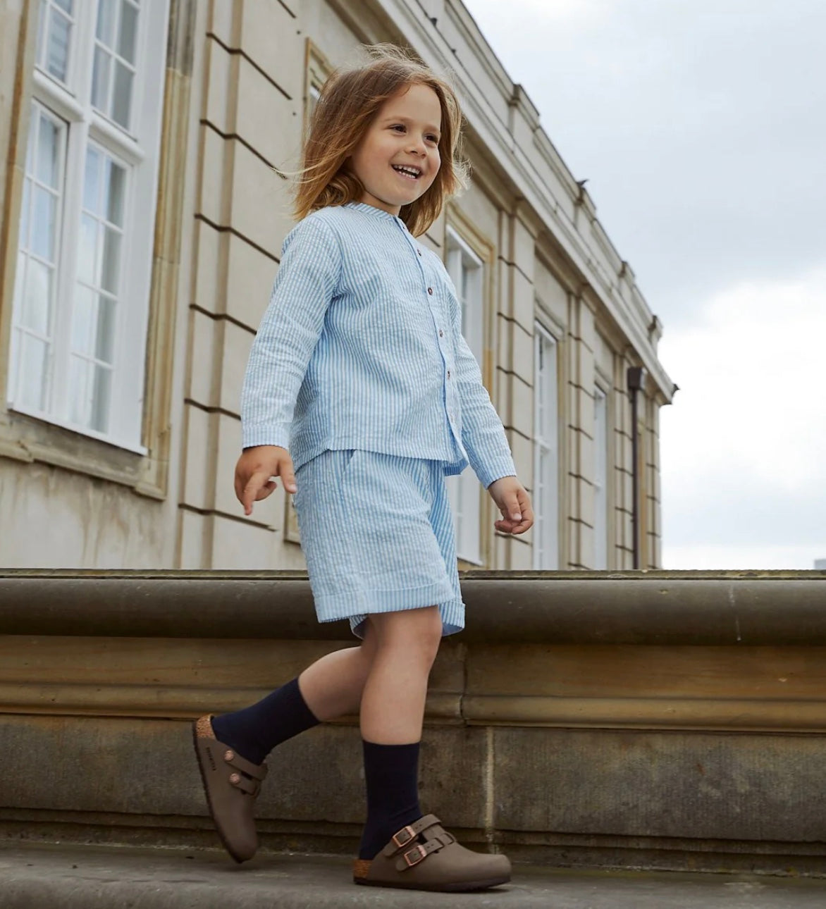 Shorts Seersucker Sporty Sky Blue