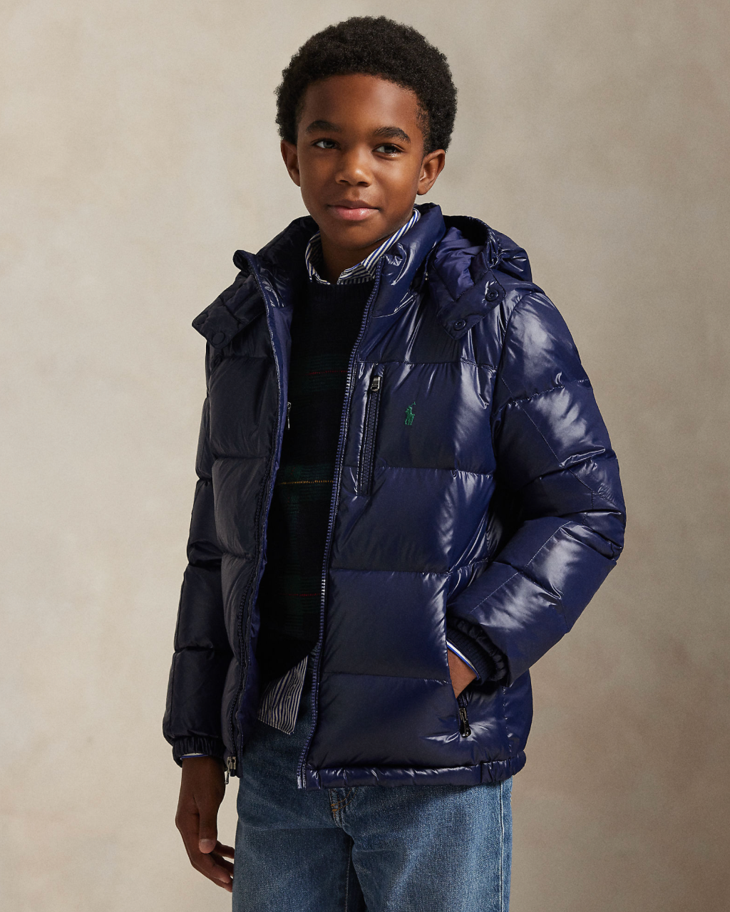 The Gorham Glossed Down Jacket Navy