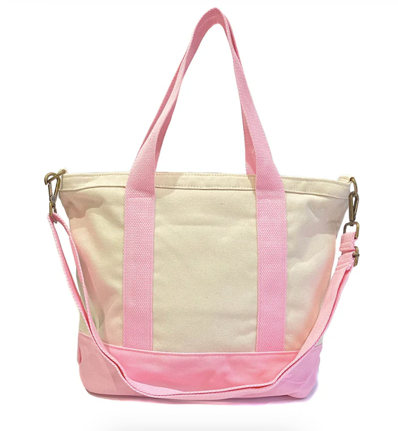Bag Tote White/Caramel Pink