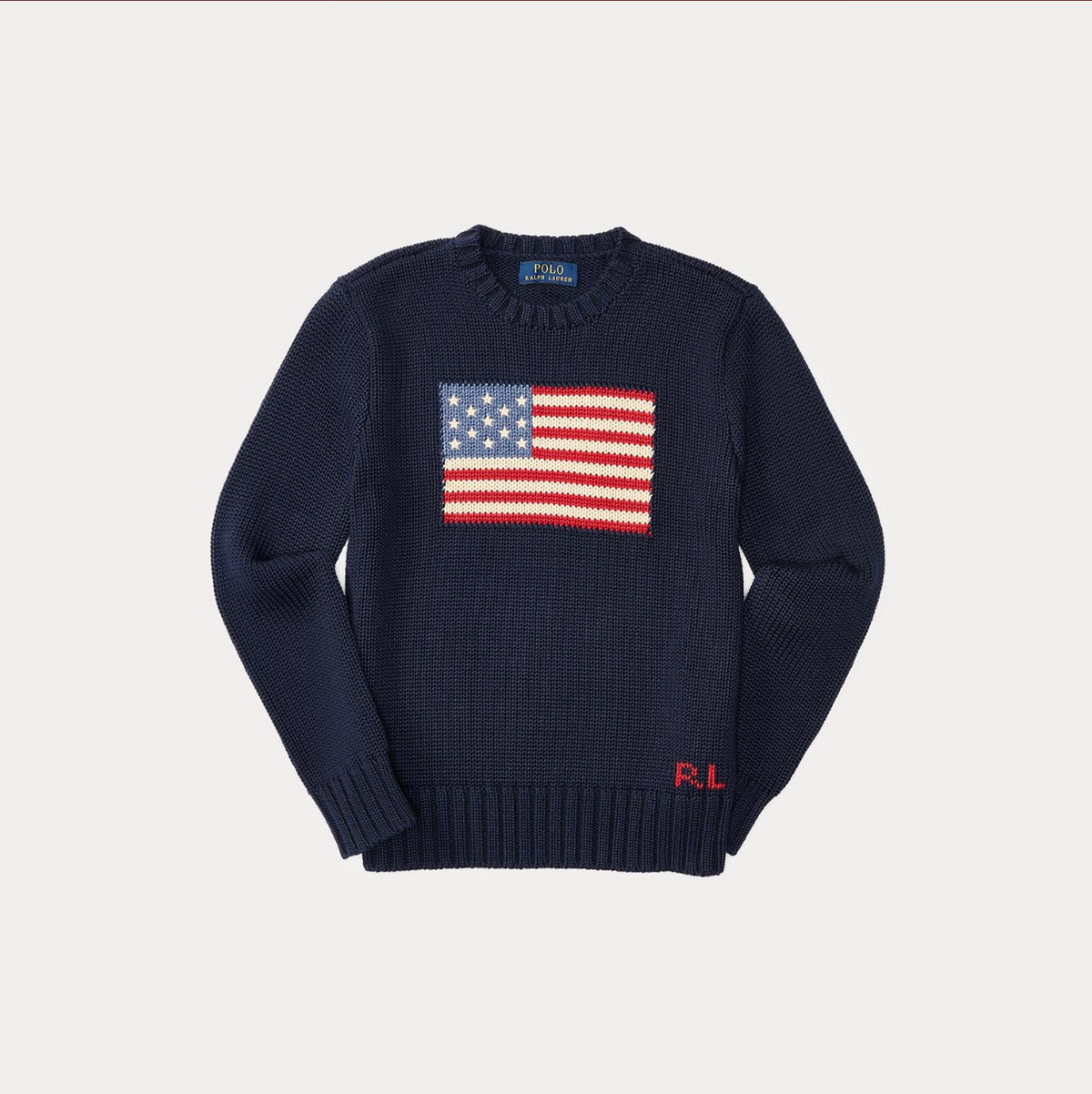 Genser Strikk Flagg Hunter Navy