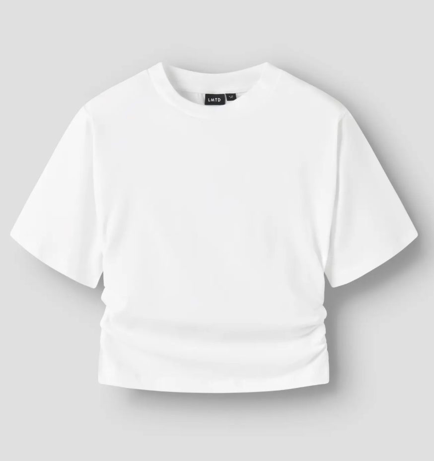 T-Skjorte Novegat Ss Short Rouched top Bright White
