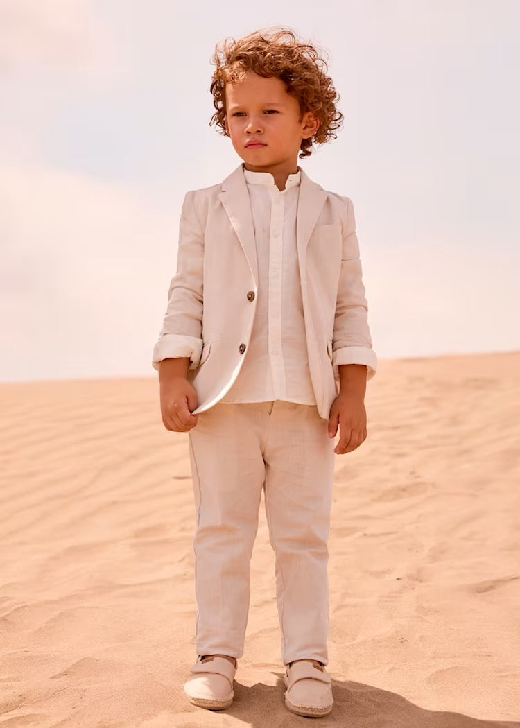 Bukse Suiting Linen Mixed Oat