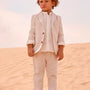 Bukse Suiting Linen Mixed Oat
