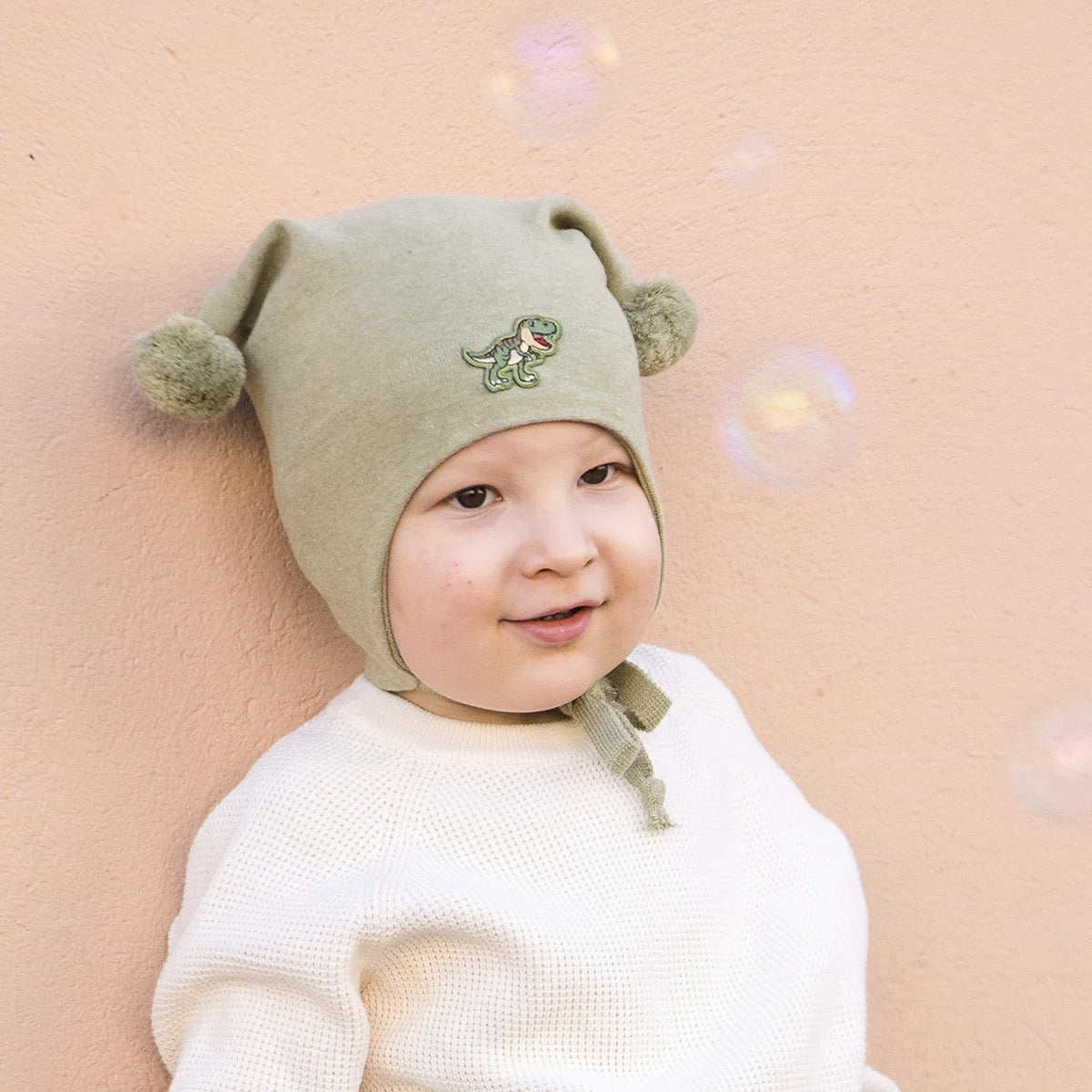 Knytelue Dinosaur Mosegrønn