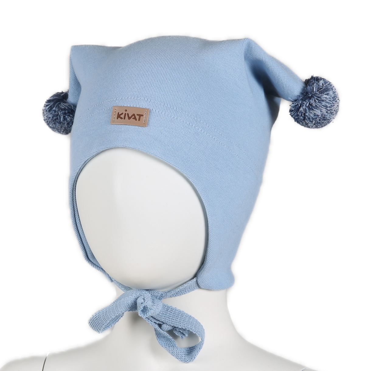 Knytelue Skinnlapp Blå m/Blå dusker