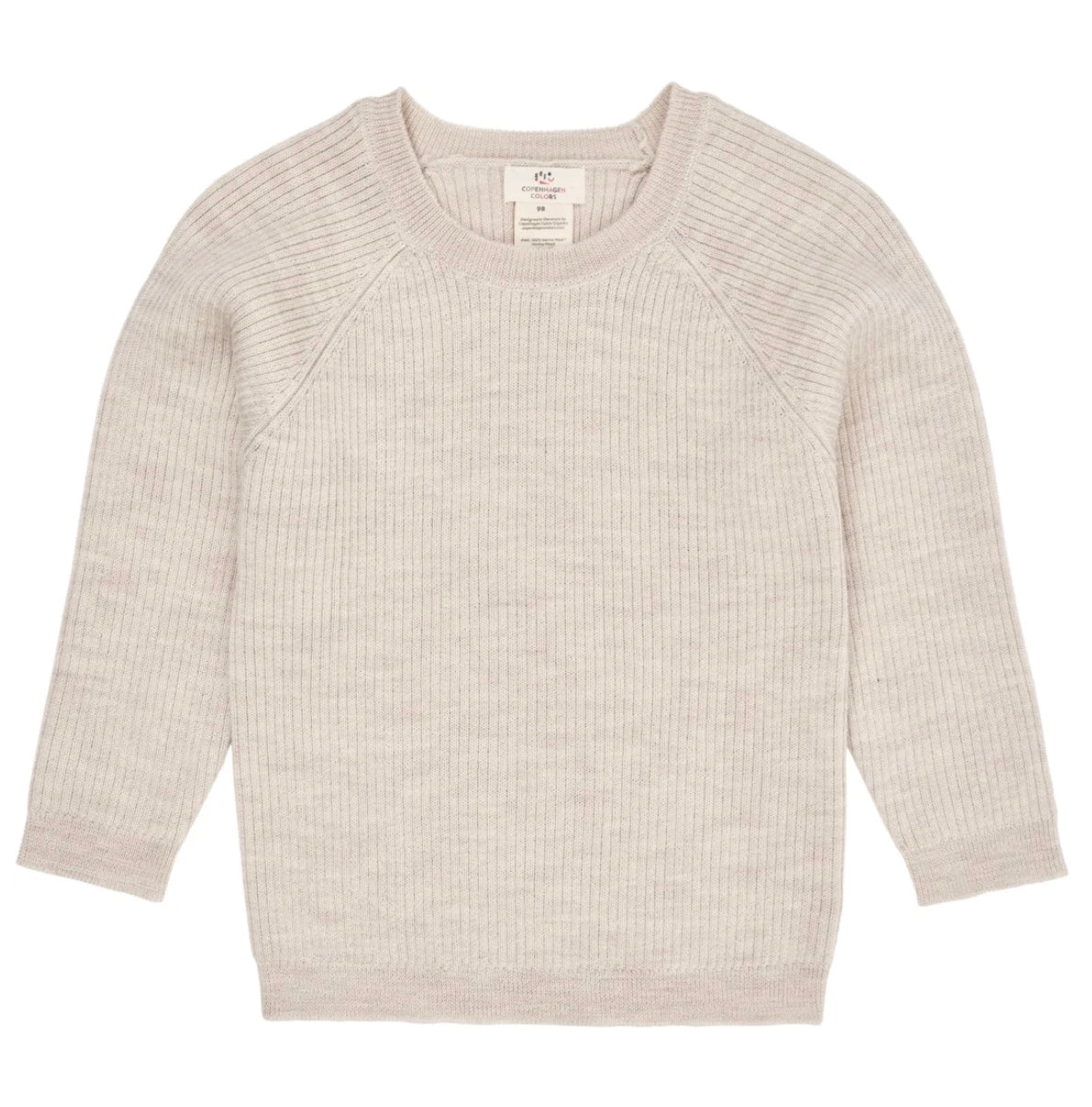 Genser Merino Classic Rib Pale Cream Melange