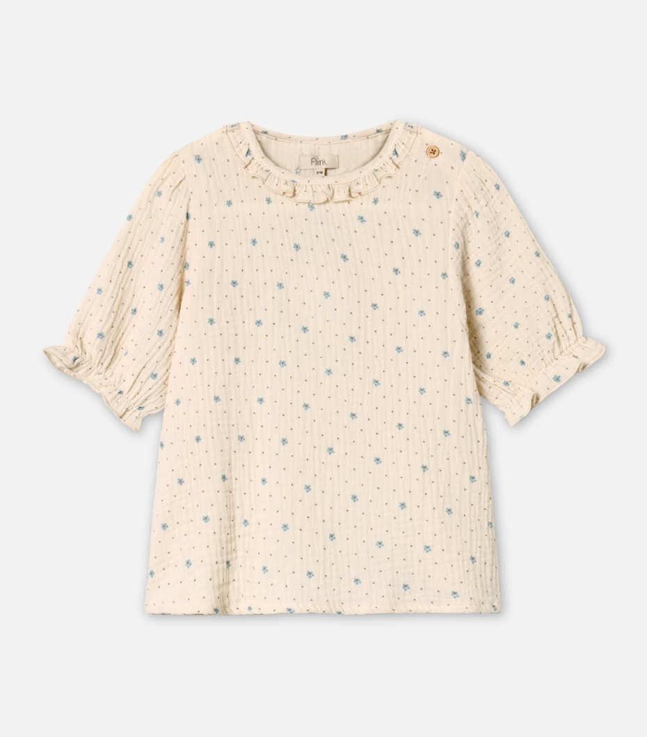 Bluse Blooming SS Sandshell Aop