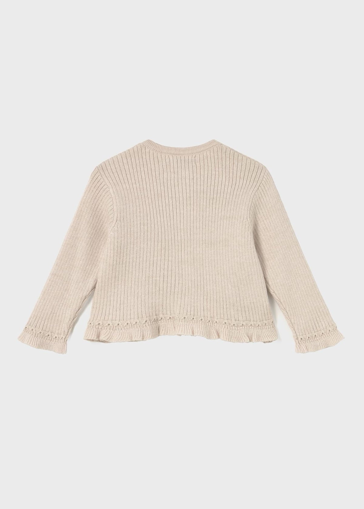 Cardigan Knitted Ruffles Tapioca