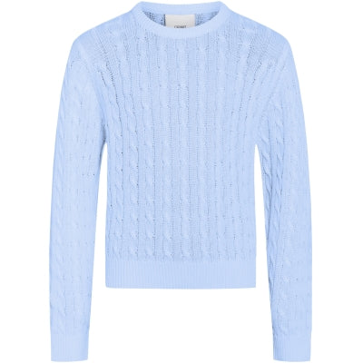 Genser Line Cable LS Knit Light Blue