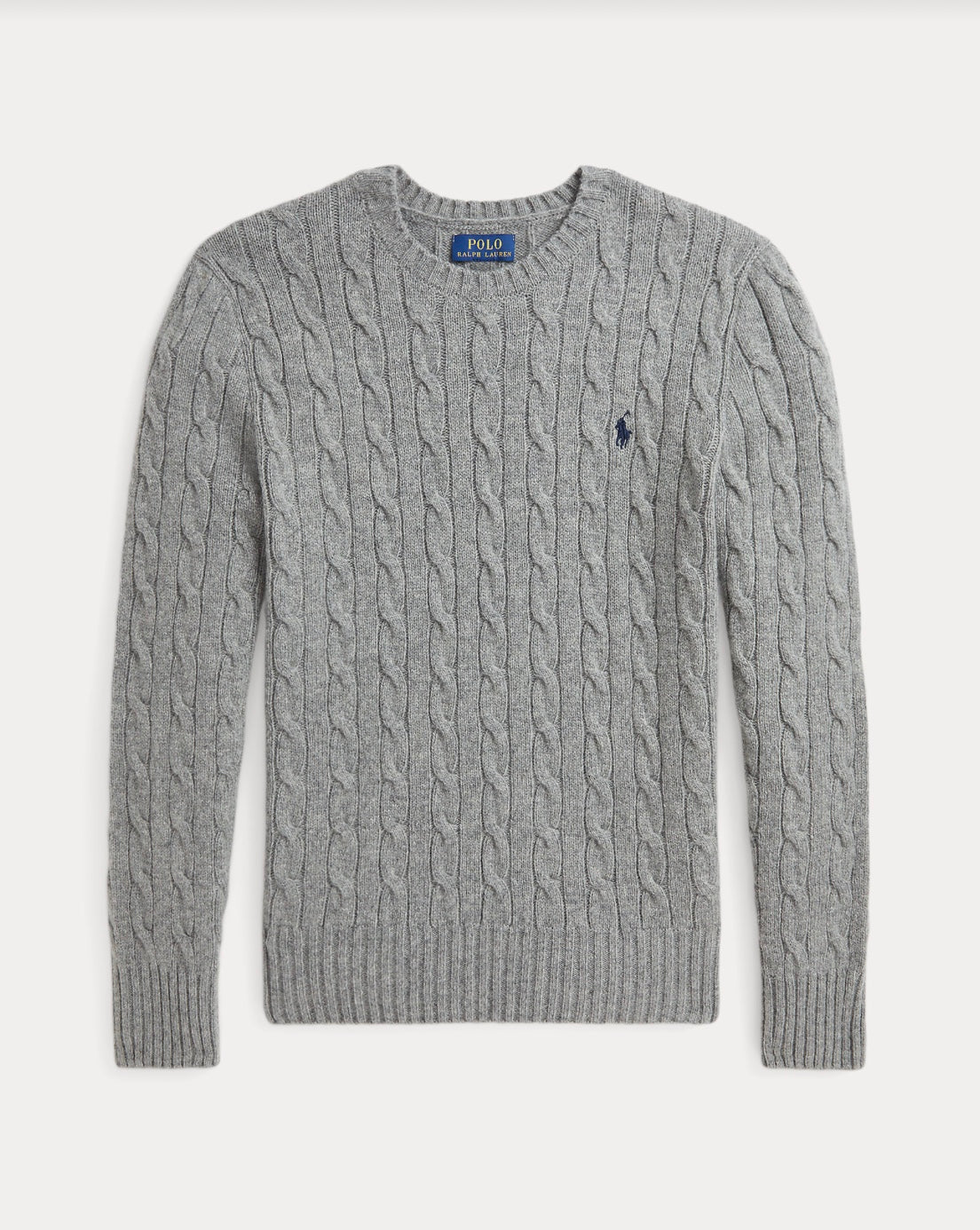 Genser Cable-Knit Wool-Cashmere Fawn Grey
