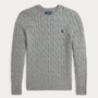 Genser Cable-Knit Wool-Cashmere Fawn Grey