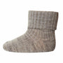 Sokk Rib Baby Ull Light Brown Melange