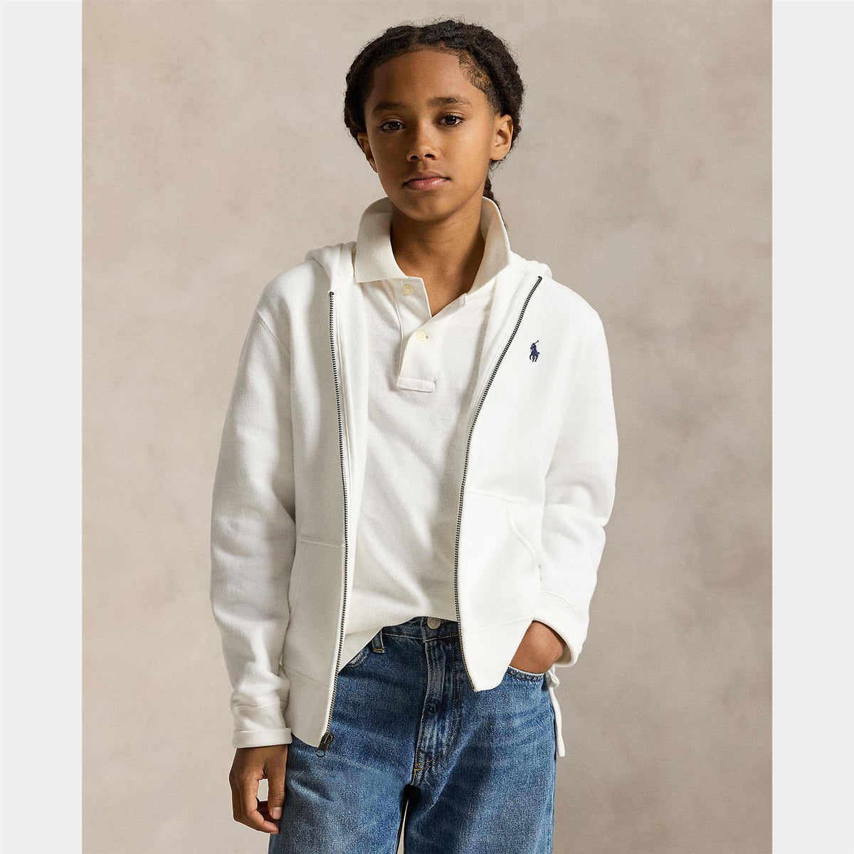Hettejakke Fleece Full-Zip White